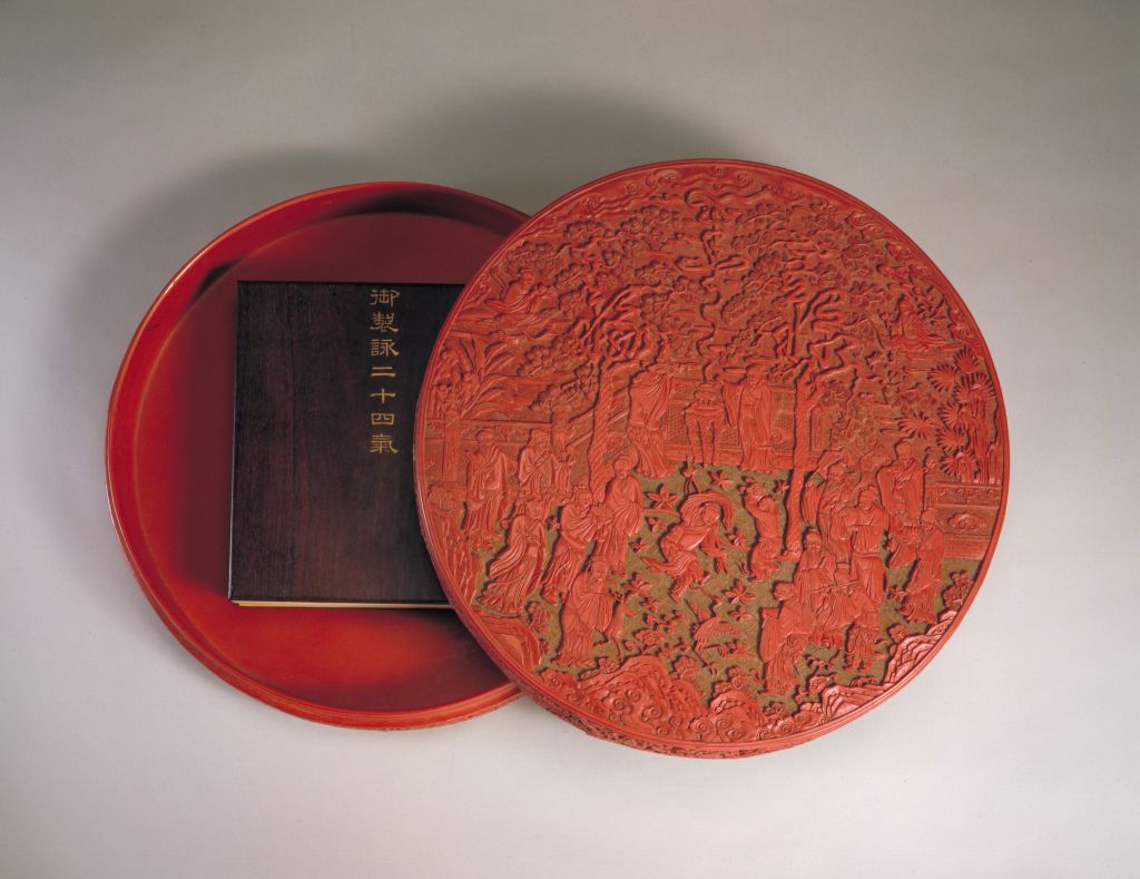 图片[2]-Carved red group of immortals birthday picture round box-China Archive